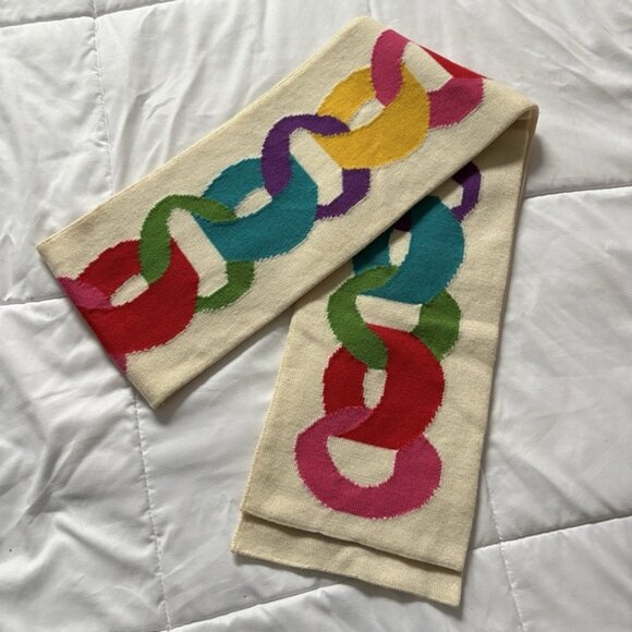 Kate Spade Womens 100% Wool Oversized White Scarf 7.5 X 80 Holiday Winter - Picture 3 of 6